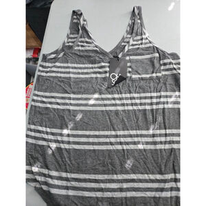 Women's Chaser Tank Top Size L Gray Striped